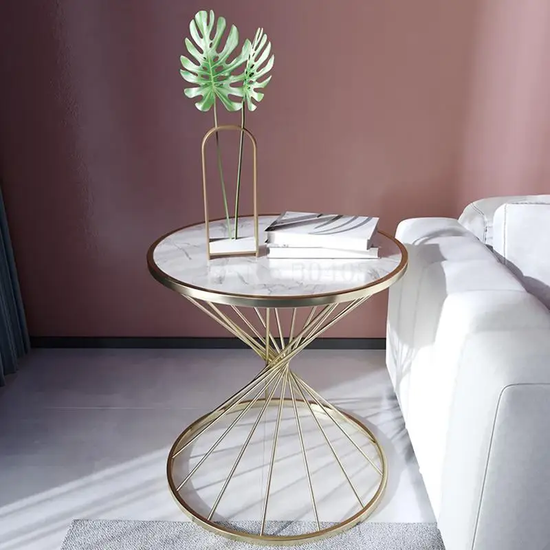 Скандинавский круглый журнальный столик красный креативный маленький простой