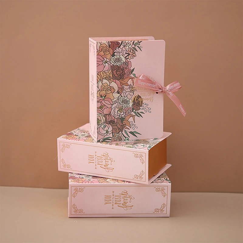 

5pcs Creative Simple Book Shape Gift Box Creative Kraft Paper DIY Gift Candy box