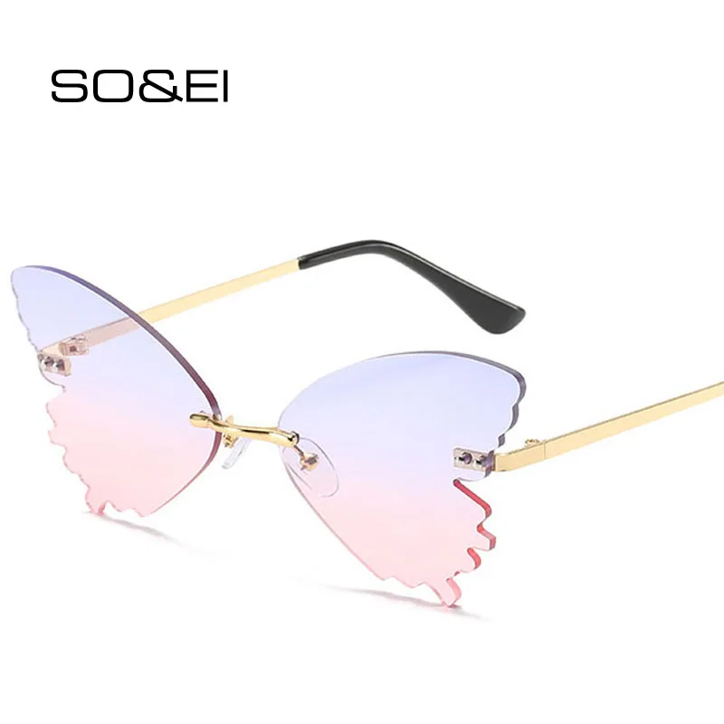 Модные женские солнцезащитные очки без оправы SO & EI прозрачные с океанскими