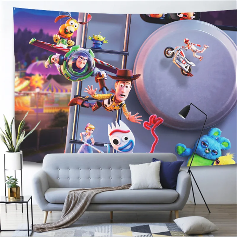 Toys Story 4 Tapestry for Children Bedroom Disney Cartoon Hippie Home Party Livingroom Mandala Wall Hanging Blanket | Дом и сад