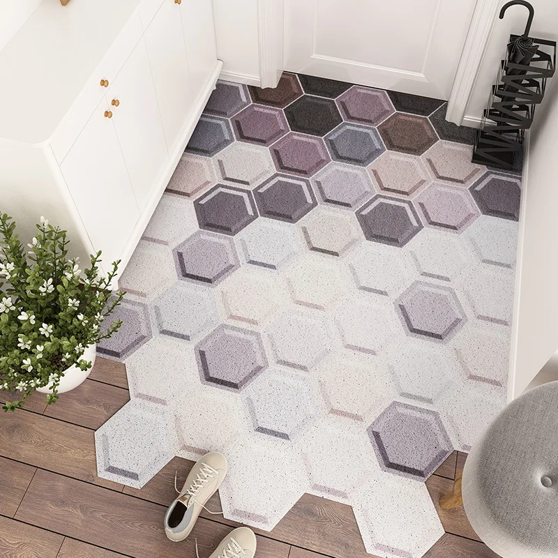 

Customize DIY PVC Silk Loop Non-Slip Indoor Outside Non-Slip Indoor Living Room Carpet Home Decoration Accessories Entrance Mat