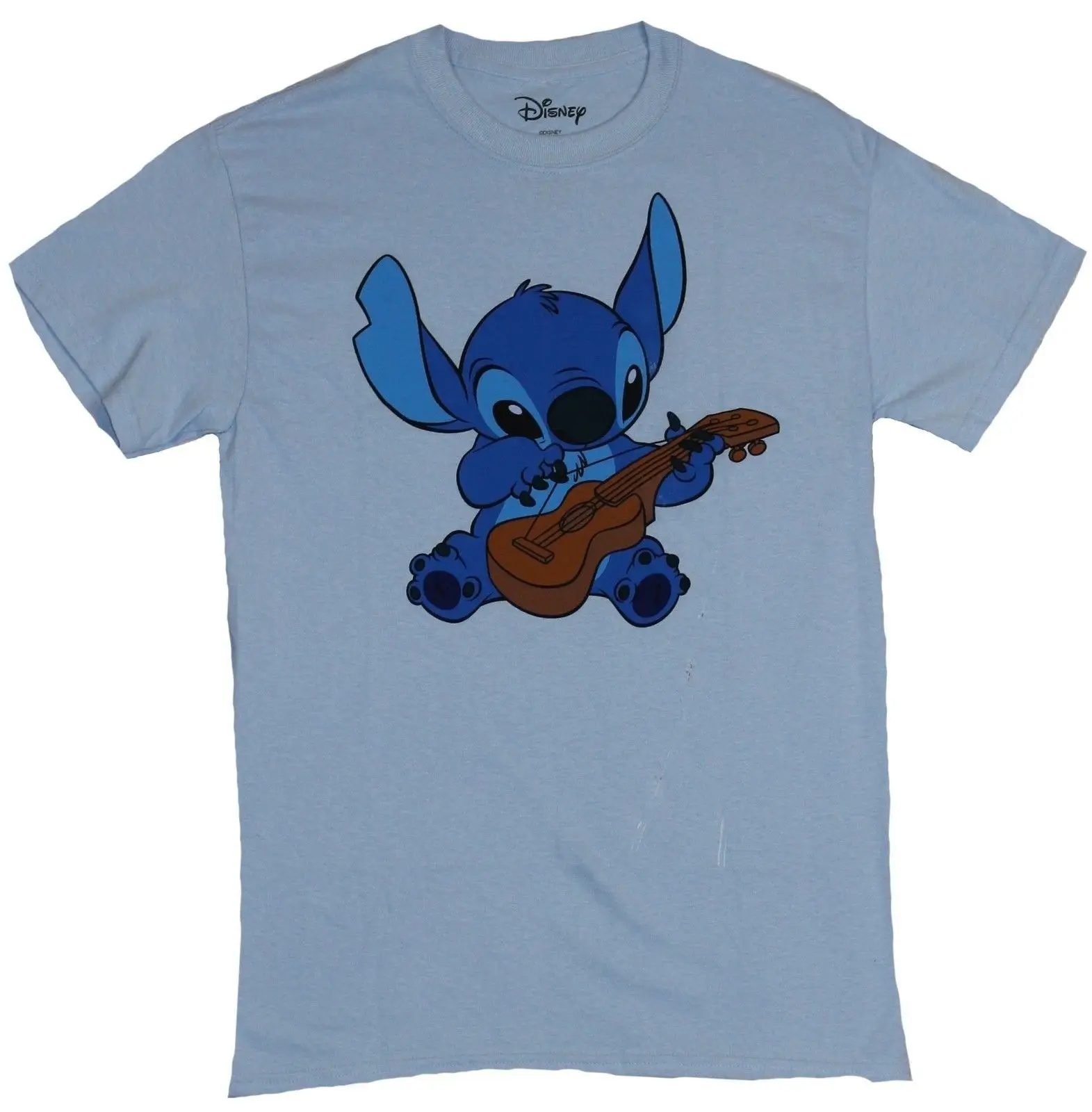 

Lilo And & Stitch Mens T-Shirt - Stitch Seated Playing a Ukulele Cartoon t shirt men Unisex New Fashion tshirt free shipping