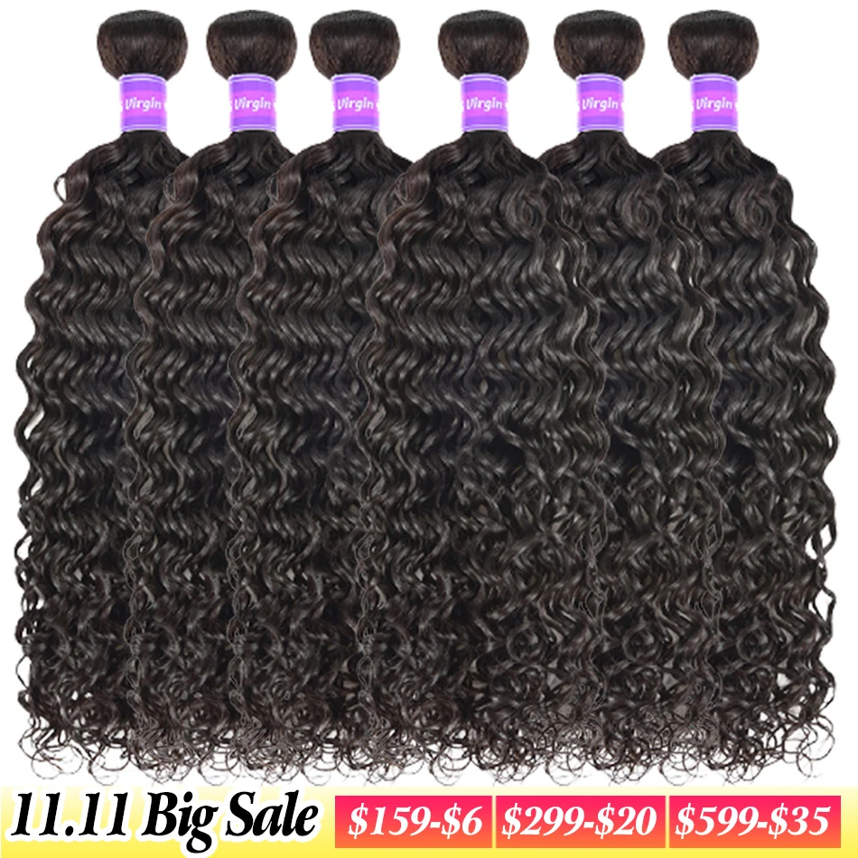 

Water Wave Human Hair Weaves Wholesale Bundles Price 3 6 10 Lots Double Weft Human Hair Bundles 10A virgin Hair Extension