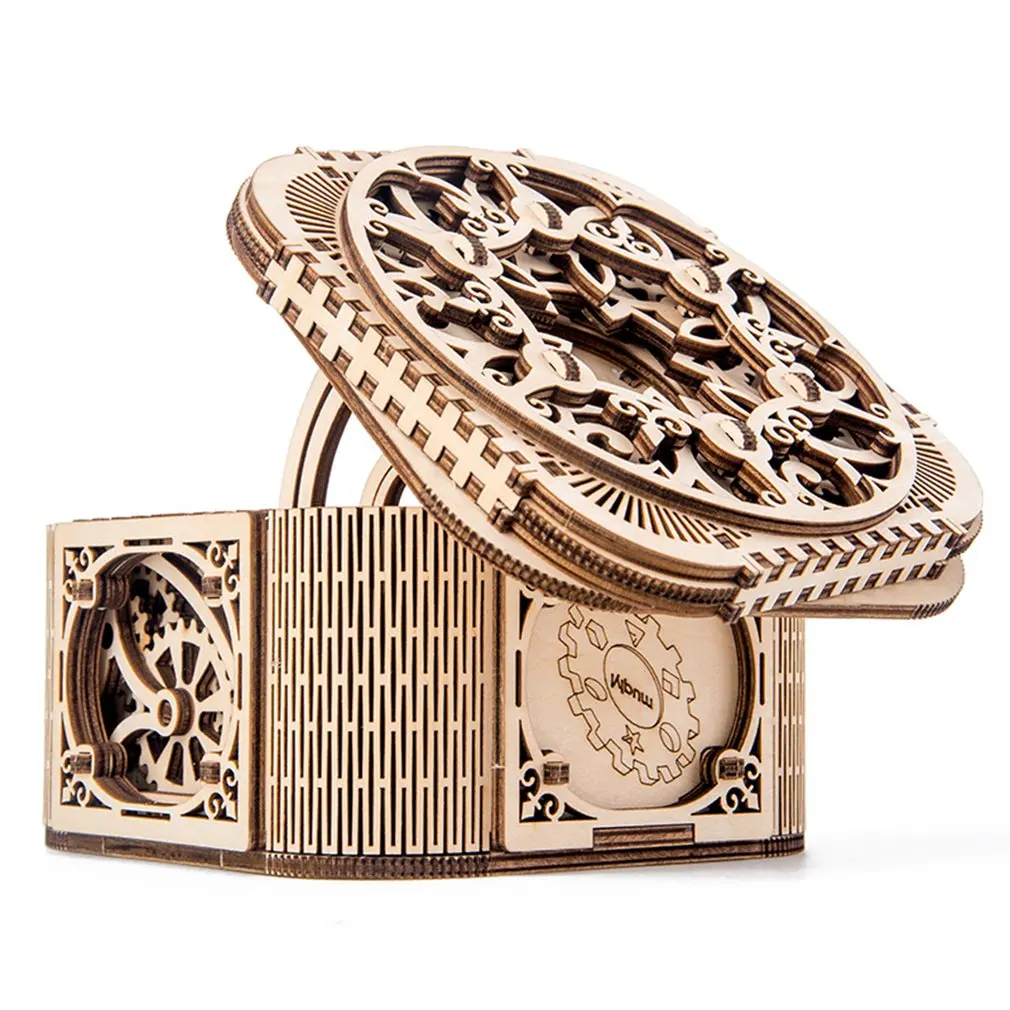 

Jewelry Box Mechanical Model DIY 3D Wooden Puzzle Game Treasure Box Model Toy Gift For Girl Assembly Model Gift Box