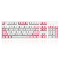 ajazz pink mechanical gaming keyboard pbt keycaps white backlight usb wired keyboard with cherry mx switch for pclaptop