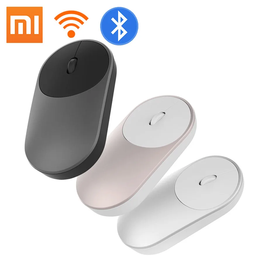 Newest Xiaomi Bluetooth mouse Mi fashion Wireless Mouse Game Mouses 1000dpi 2.4GHz WiFi link Optical Mouse Metal Portable Mouse