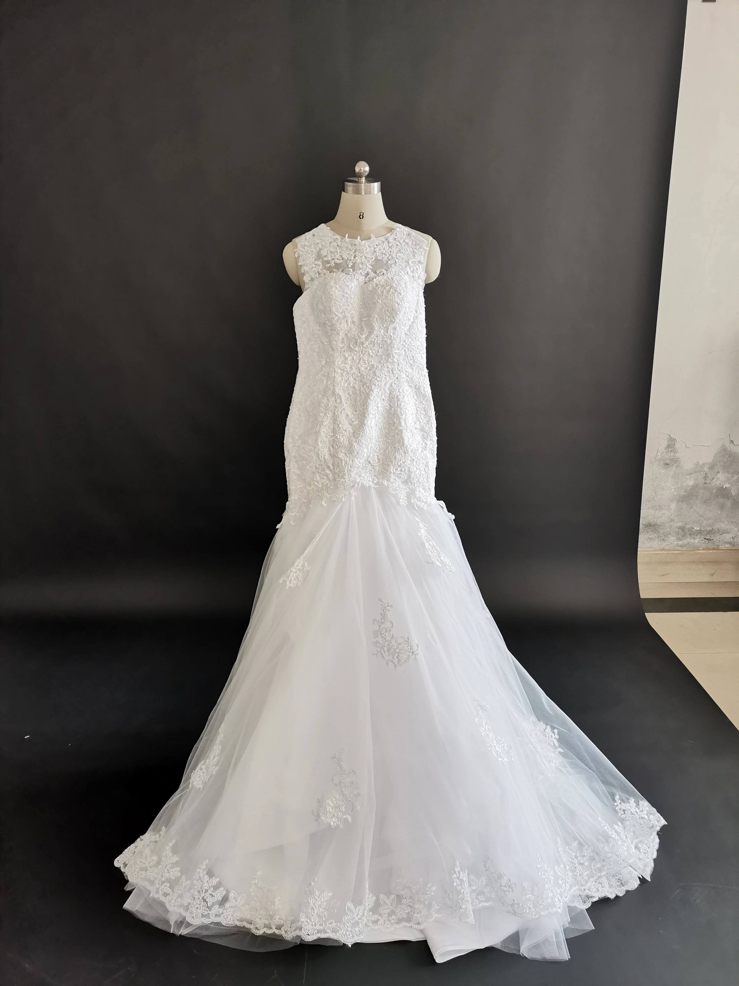 

Best selling 2020 New Design Mermaid Wedding Dress Sleevelesss Vestidos de novia Vintage Lace Sweetheart Bridal Wedding Gown