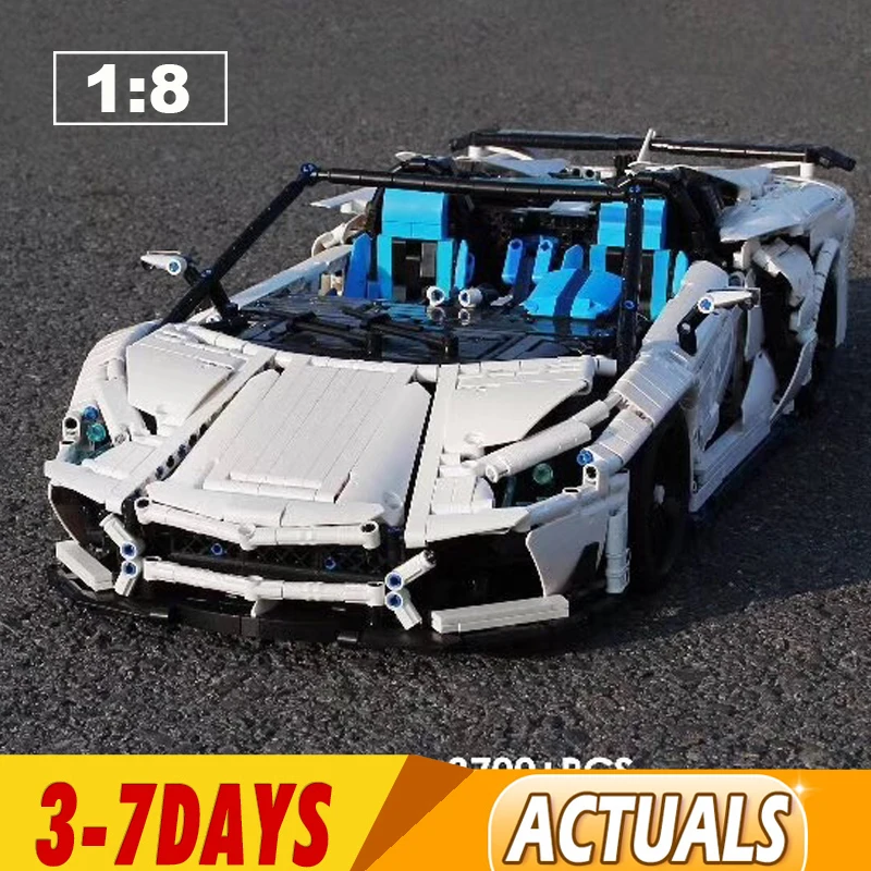 LZ2101 гоночный автомобиль al MOC 17698 Супер спортивный Aventador SVJ родстер 1:8 строительные