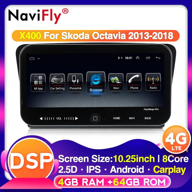 10 25 дюймовый 2din Android 4G LTE фото плеер для VW Volkswagen Skoda Octavia 3 A7 2013 2018 мультимедийный