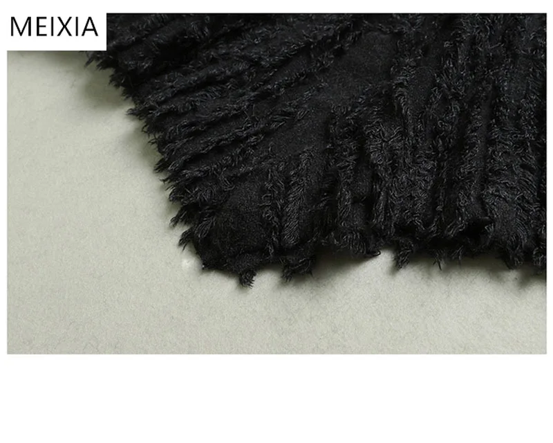

MEIXIA Women's Tassel Skirt Autumn Winter Thick Rabbit Hair/Cotton Irregular Large Skirt Knit Skirts Woman Faldas High Quality