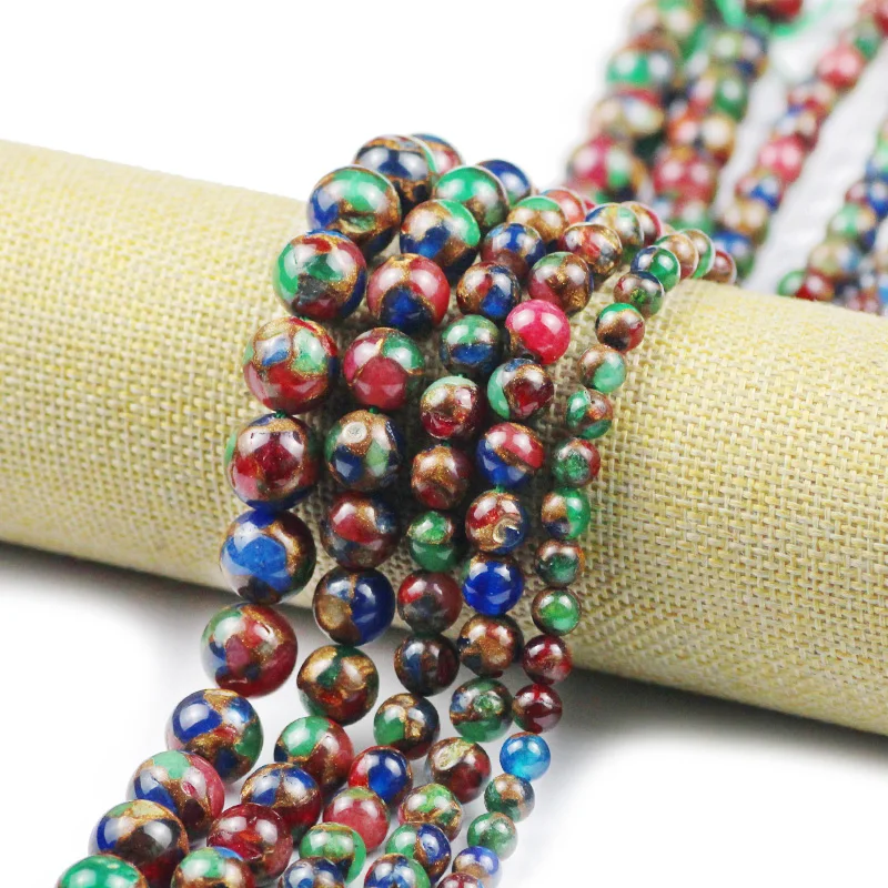 

Multicolor Nepal 6 8 10 12MM Natural Stone Charm Round Loose Beads For Handmade Pendant Bracelet Making DIY Jewelry Accessories