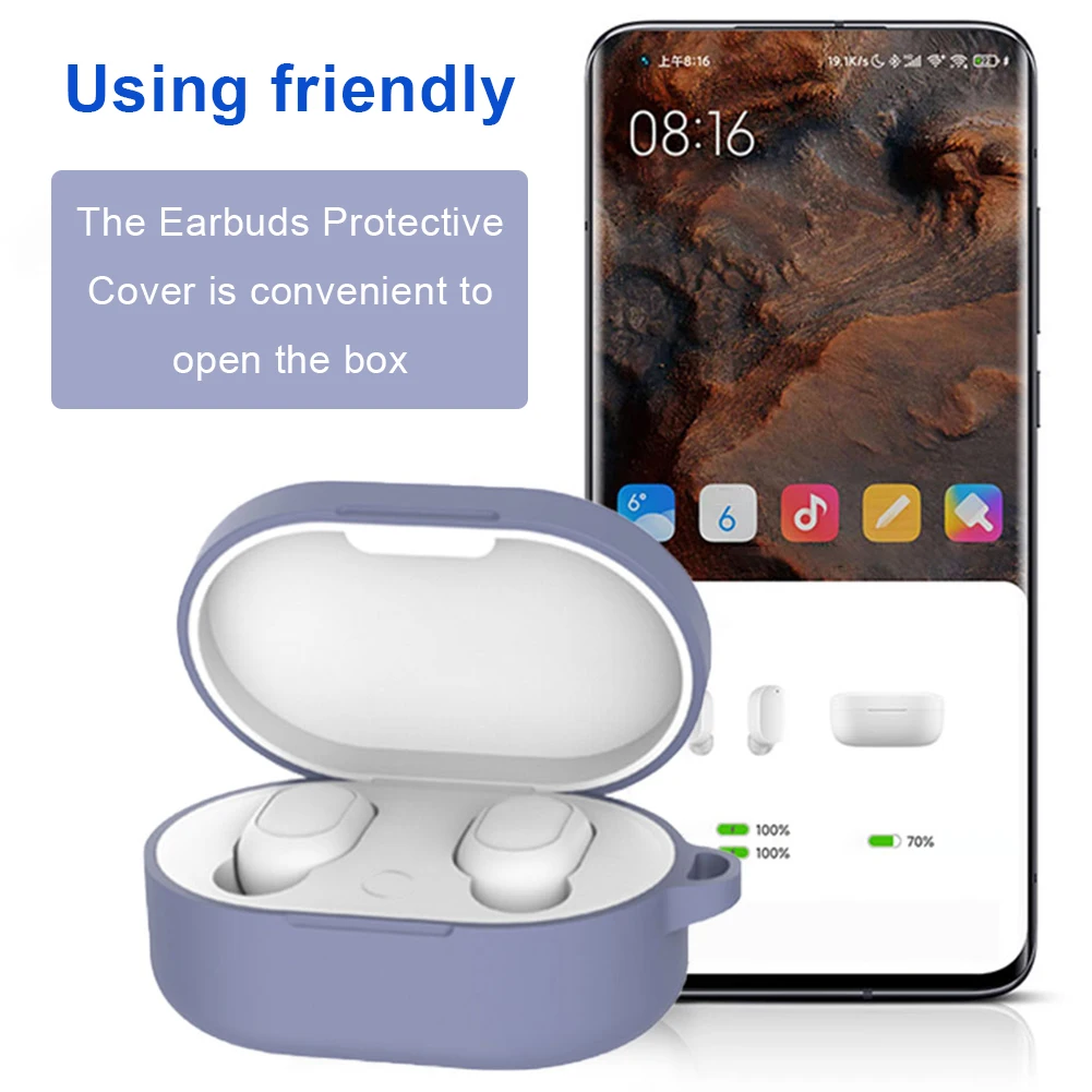 

Cartoon Earphone Case With Hook For Xiaomi MI Redmi AirDots Headphones Cover TWS Bluetooth Earphone Wireless Charging Box Bags
