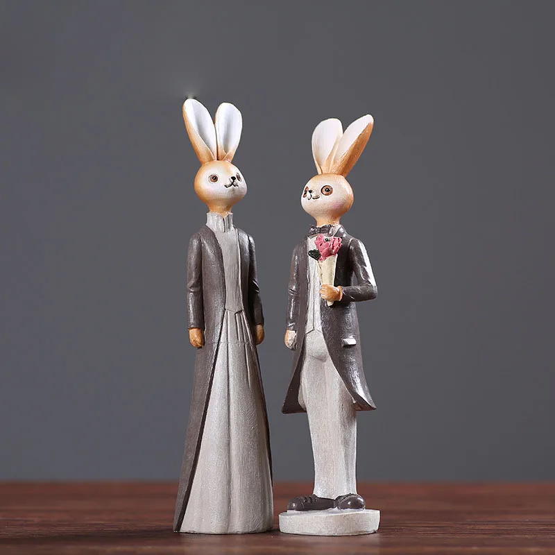 Кролик для влюбленных резиновый джентльмен леди стоячие искусство свадебное