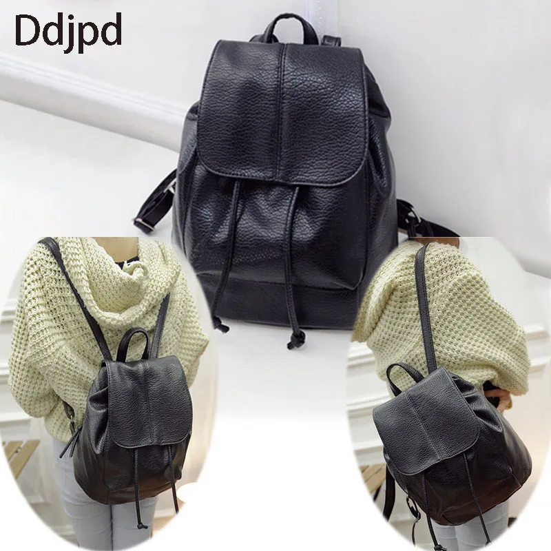 

Рюкзак женский, из мягкой искусственной кожи, однотонный, школьный, элегантный