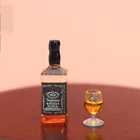 112 Миниатюрный Кукольный Домик из смолы, бутылка виски, бокал для вина, модель бокала, игрушки для мини-украшения, аксессуары для кукольного домика