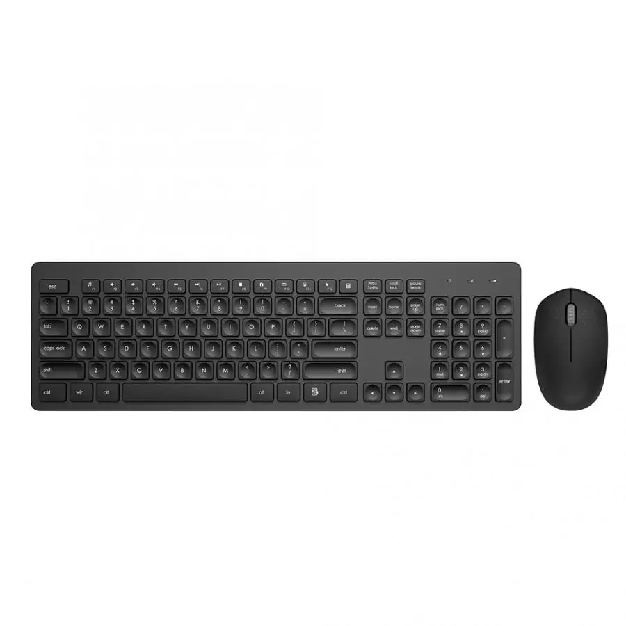 Черный IK7300 2,4G беспроводной набор с клавиатурой и мышью Arc Keyboard Mute Micro-switch мышь набор для ноутбука и рабочего стола - Цвет: Черный