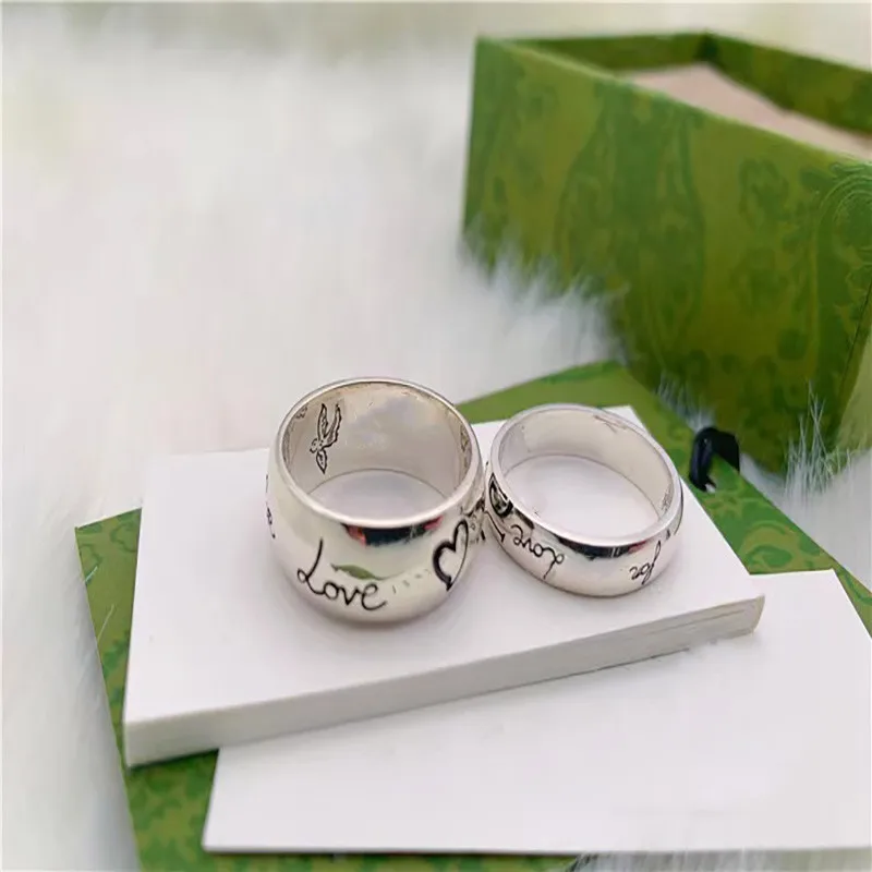 

Мужское и женское кольцо из серебра 925 пробы с цветочным узором в виде птицы и надписью «G»