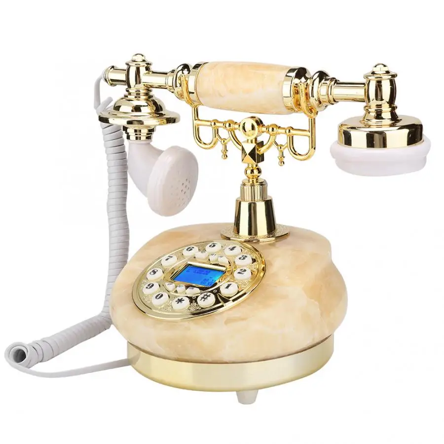 Европейский ретро телефон настольный проводной стационарный с отображением