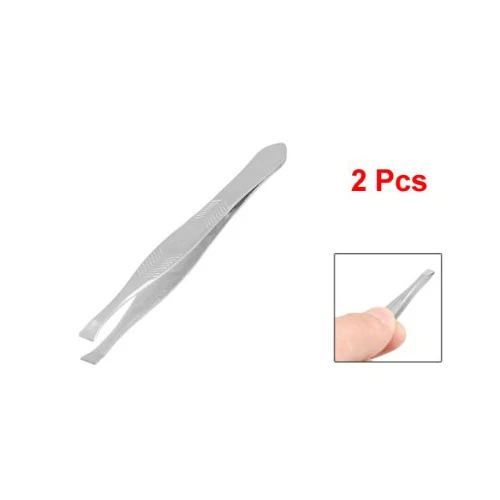 2 шт прямой наконечник металлический пинцет для бровей Триммер дам |