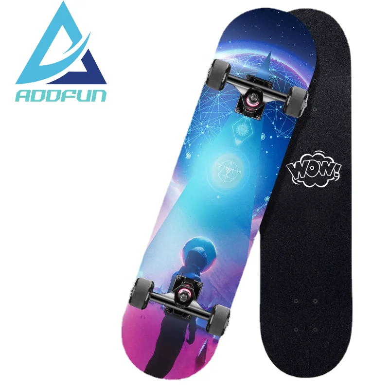 

AddFun New Style Longboard Stickers Skateboard 4 PU Wheels for Adults Completed Skateboarding Professional Skate Board Fashion