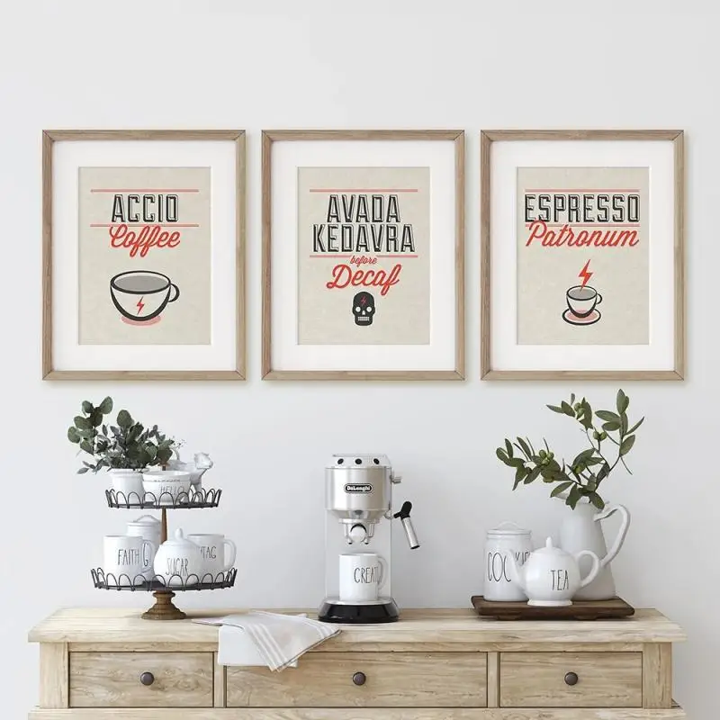 

Thunder Coffee Vintage Poster Canvas Painting For Kitchen Dining Room Home Decor Cafe Wall Decor Nordic Art Prints Wall Pictures