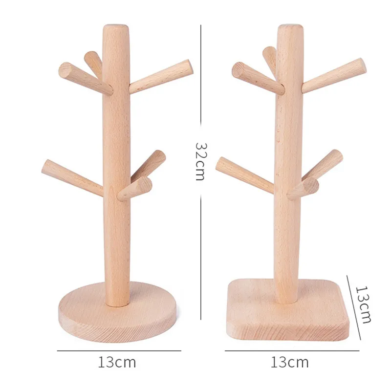 Деревянный держатель для кружки с деревом подставка чашек настольный крючки чая
