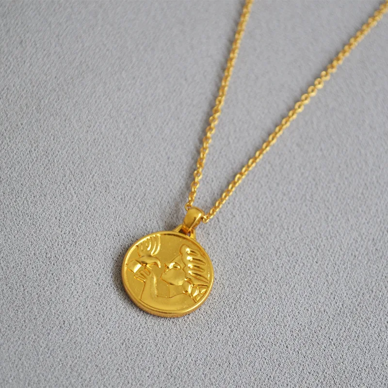 Нишу дизайн французский девушка peace dove двухсторонний рельеф Золотая монета