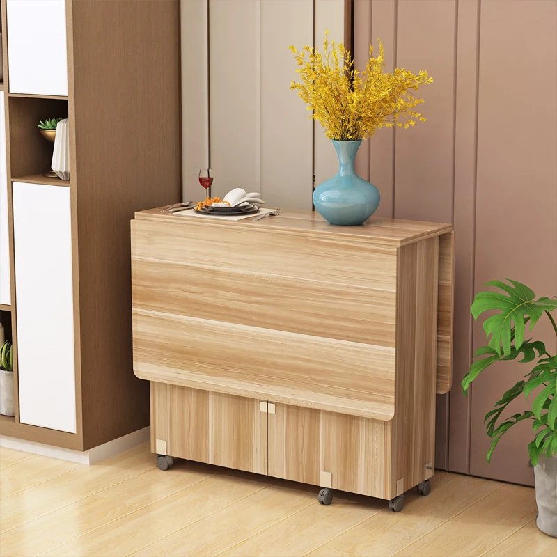 

Fahsion Home Furniture Simple Muebles Wooden Multifunctional Folding Dining Table Livingroom Kitchen Removable Storage Table