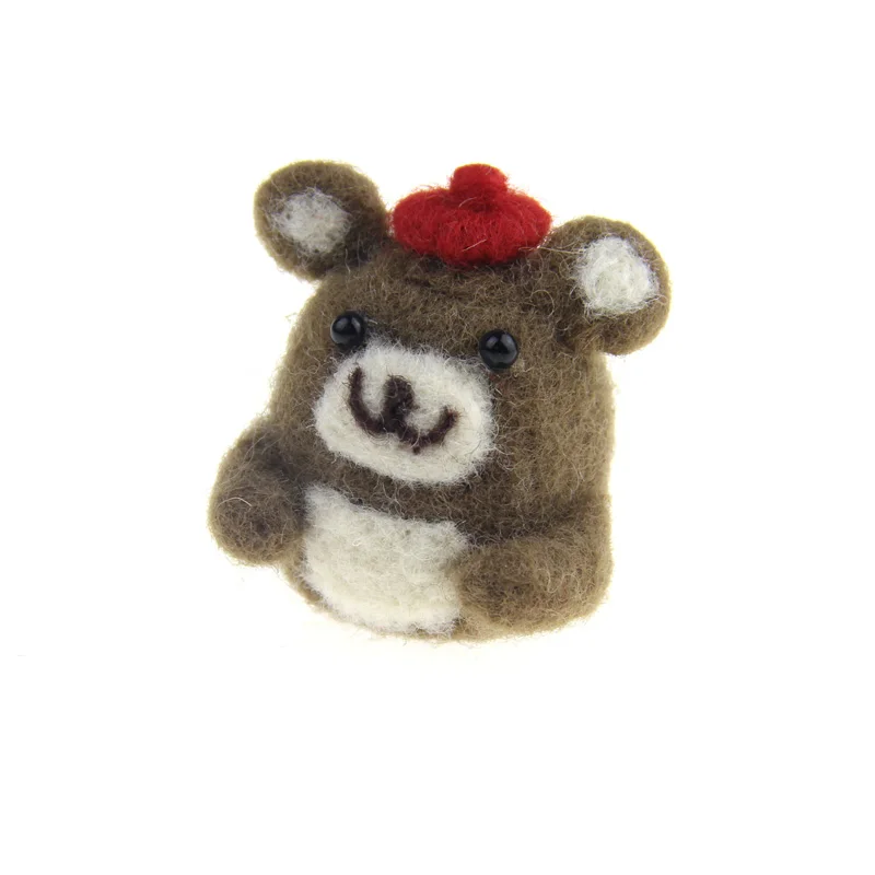 Brown bear 1 шт. Zasy игла Шерсть Войлок Рождество мультфильмы ручной работы DIY колыбели - Цвет: Brown bear