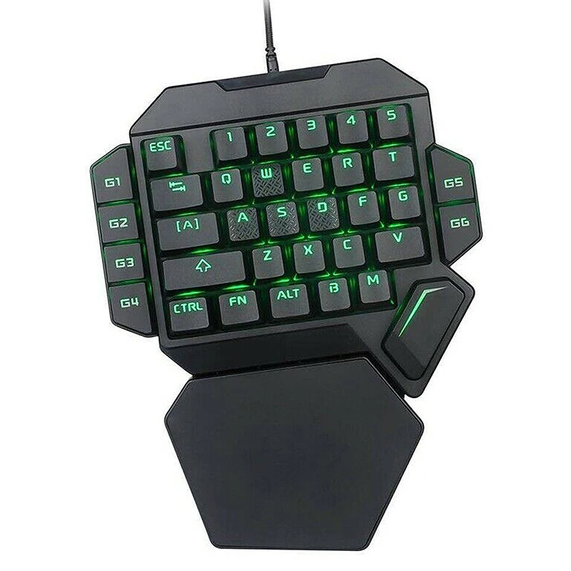 

HOT-One-Handed Keyboard, Wired USB Keyboard 35-Key RGB One-Handed Gaming Mechanical Keyboard