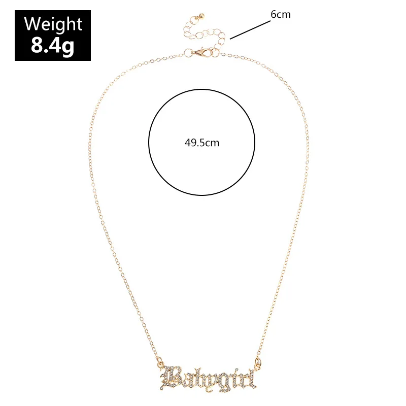 

2020 New Fashion Jewelry Gold Babygirl Letter Necklace For Women Name Pendant Necklace Lovely Gift For Couple Naisen kaulakoru