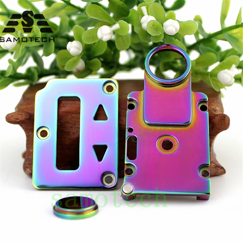 

hot sell SXK style 3 in 1 panels for billet v4 mod BB box mod rainbow color 316 SS Front/ Behind cover panel with button inside