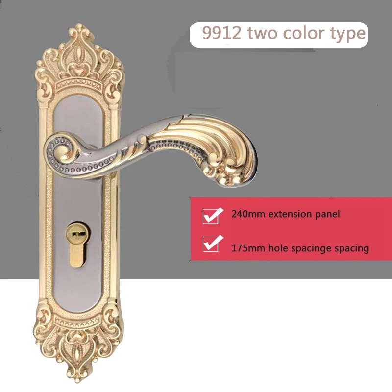 Дверной замок в европейском стиле простой для дома из алюминиевого сплава с