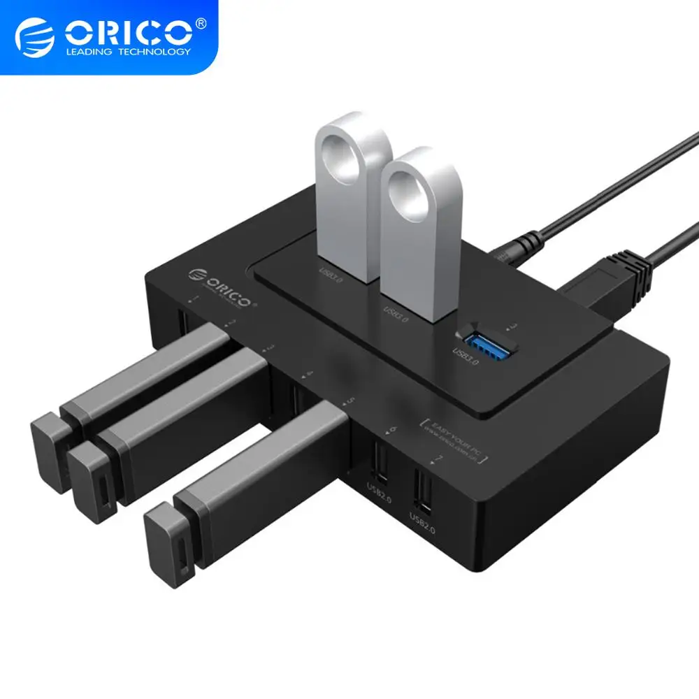 Концентратор ORICO USB 2 0/3 0 10 портов usb хаб 5 Гбит/с высокоскоростной разветвитель для