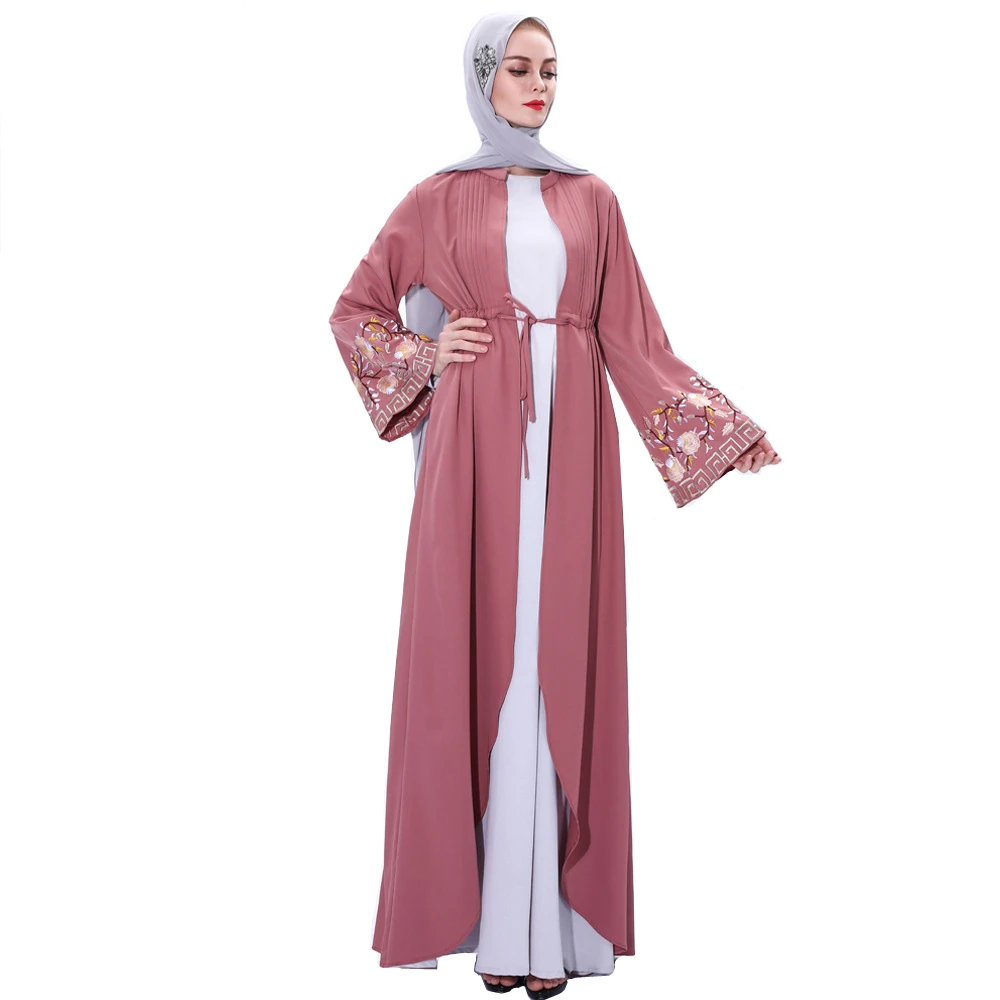 

New style dubai tourism embroidery outer wear female long skirt kimono abayas for women muslim dress women abaya dubai MSL086