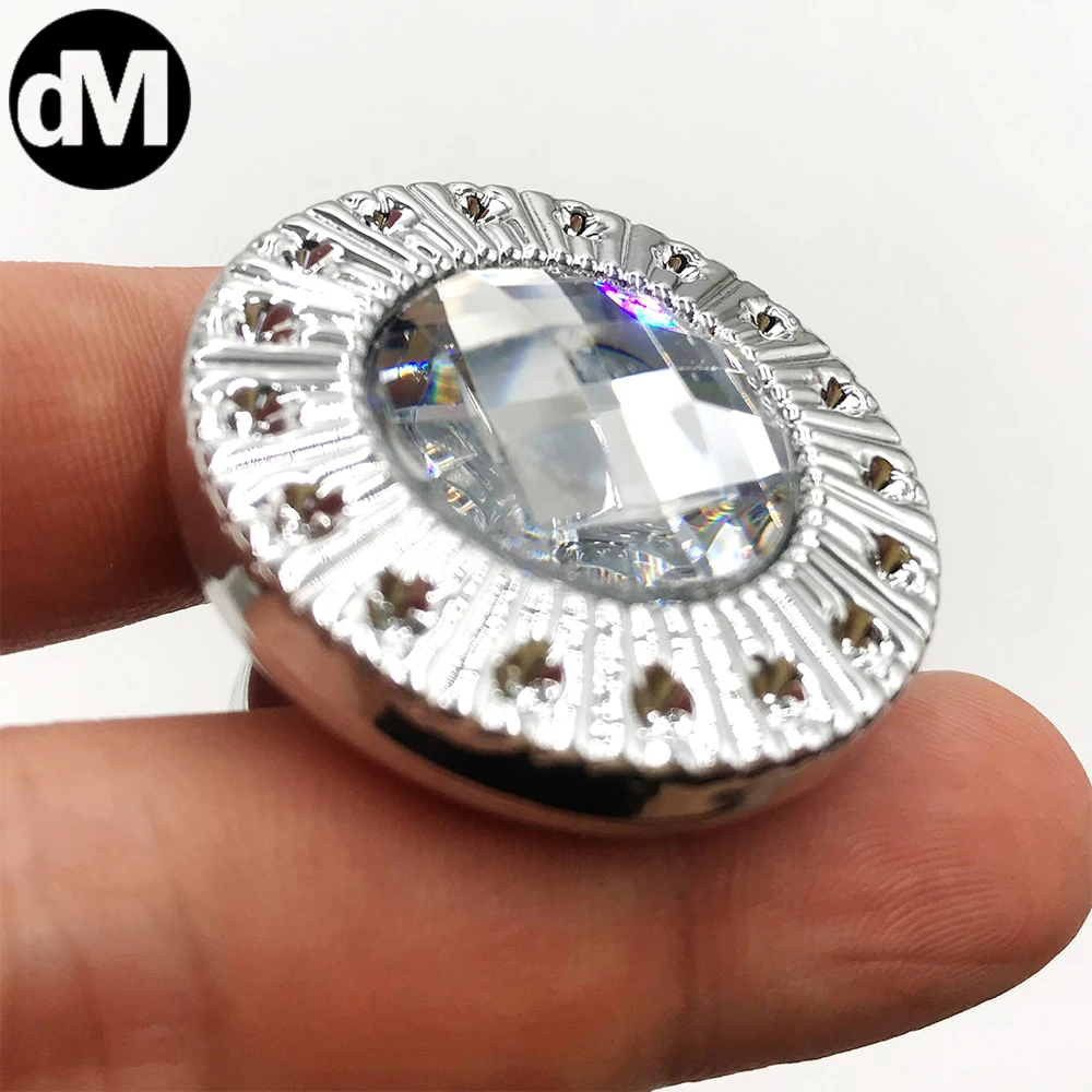 

DM 2pcs/Set Crystal+Acrylic Single Hole Cabinet Pulls Door Handle Drawer Knob Furniture Cupboard Handles Hardware Fitting Kits