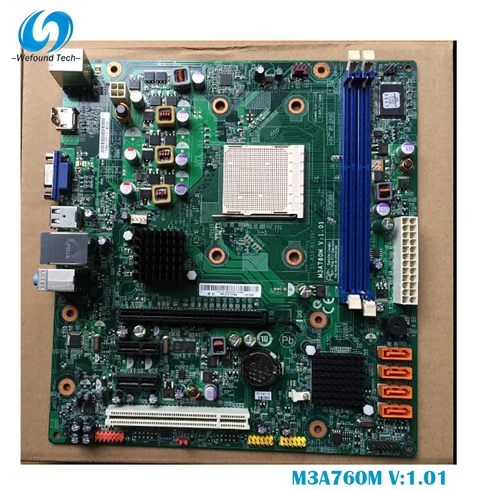 

100% Working Desktop Motherboard for Lenovo M3A760M V:1.01 AM3 DDR3 Mainboard Fully Tested