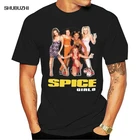 Футболка с принтом специй для девочек, винтажная тенниска из хлопка в стиле ретро рок-тур, брендовая майка для мужчин и женщин, цвет черный