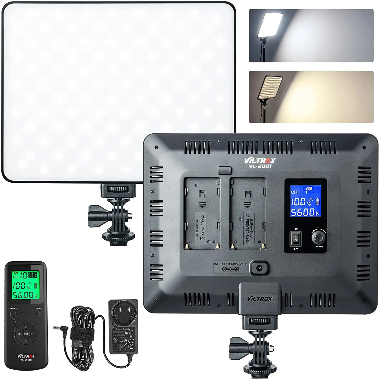 Ультратонсветодиодный двухцветный LED-светильник VILTROX VL-200T с регулируемой