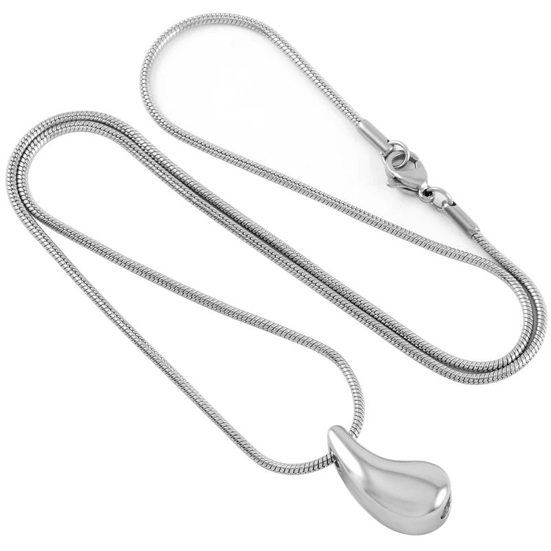 

IJD9697 Memorial Pendant Tear Drop Stainless Steel Cremation Necklace Unisex Keepsake Ashes Urn Jewelry