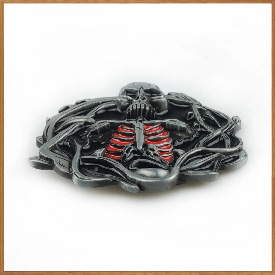 BuckleClub zinc alloy cool skull belt buckle western jeans gift cowboy FP-03148 for men 4cm width loop drop shipping | Дом и сад