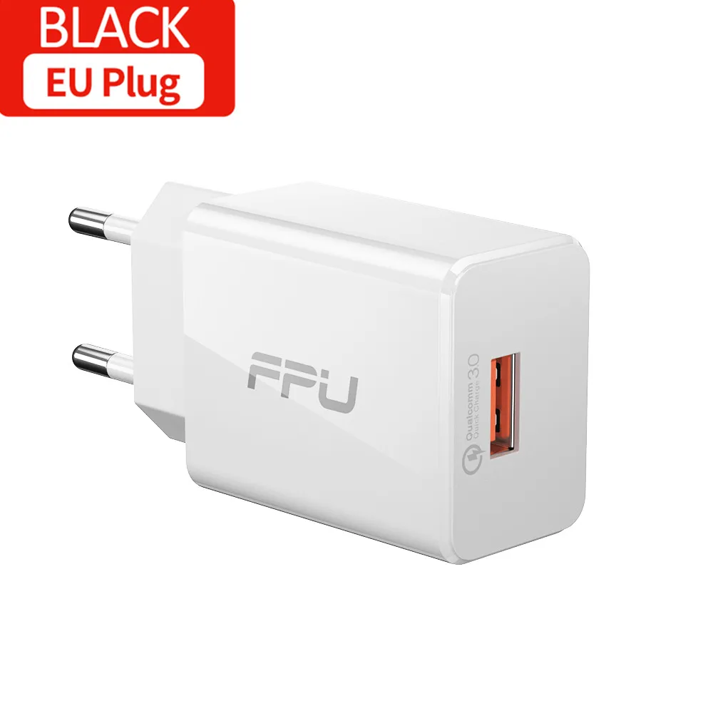 EU Plug - White FPU Быстрая зарядка 3,0 ЕС быстрое зарядное устройство для iPhone X 8 iPad QC3.0 QC USB зарядное устройство адаптер для Xiaomi Mi samsung зарядное устройство для мобильных телефонов - Тип штекера: EU Plug - White