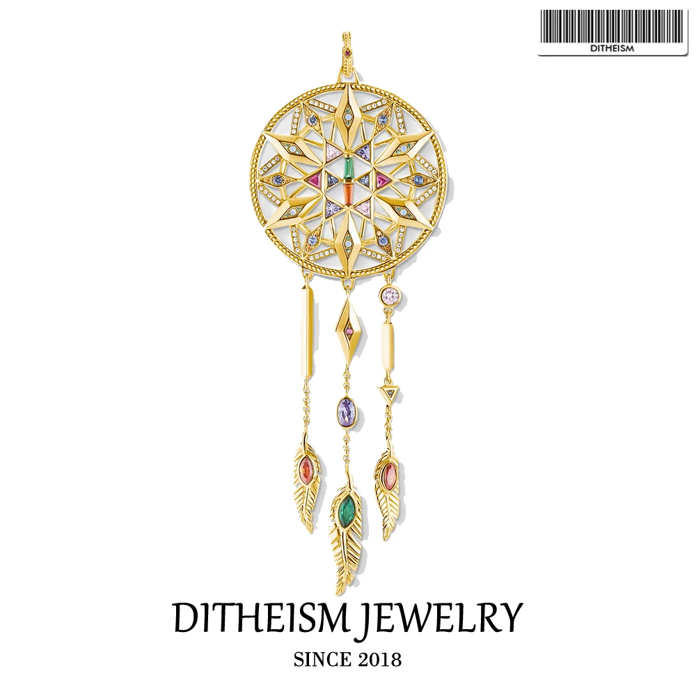 

Кулон золотой Ловца снов на удачу ожерелье из стерлингового серебра 925 пробы 2021 совершенно новые изящные ювелирные изделия Европейская биж...