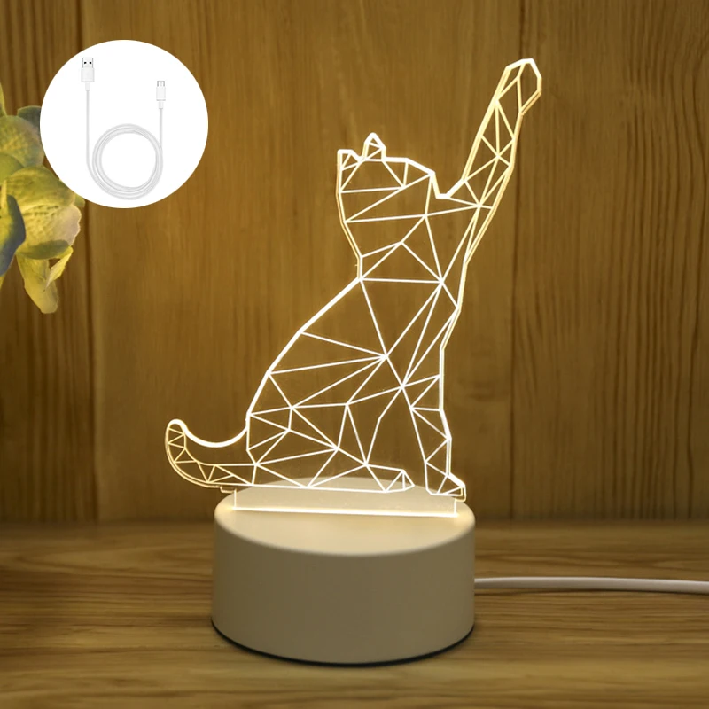 

3D Acrylic Romantic Light Love Heart-shaped Balloon Valentines Day Gift for Girlfriend Present Night Light Decorative Table Lamp