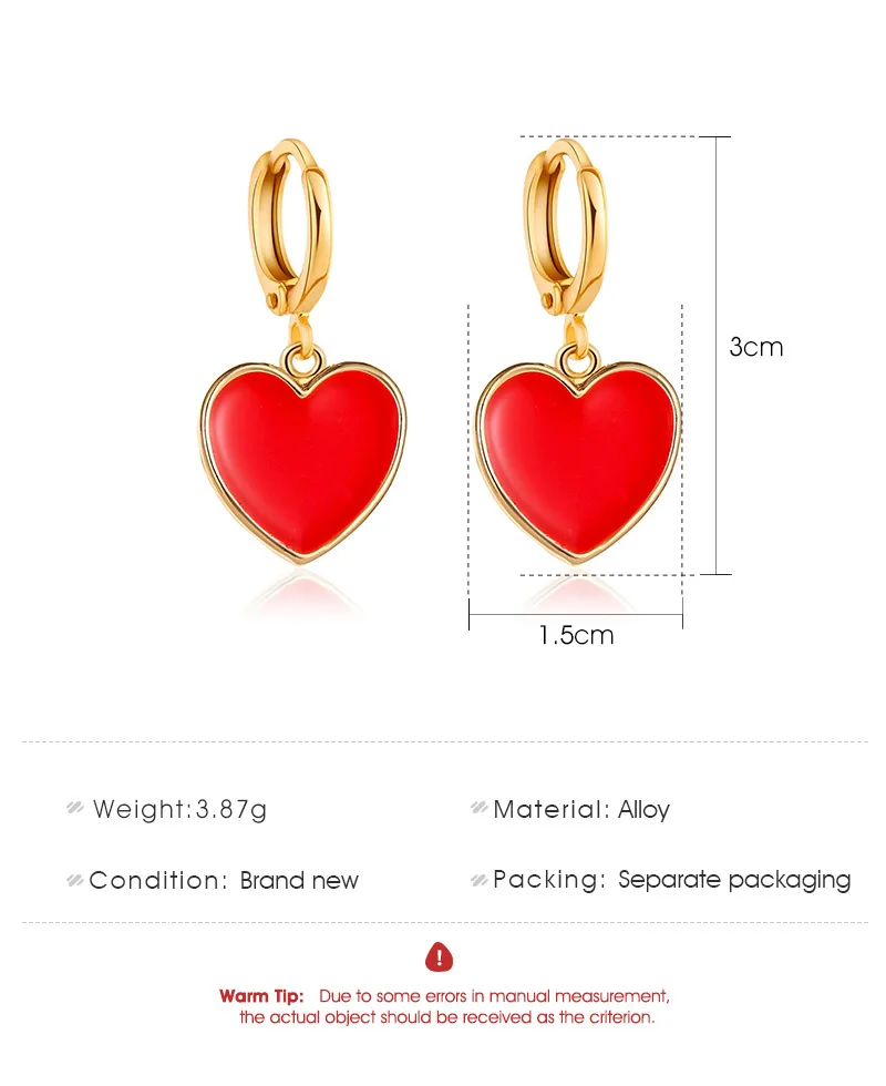 ZYZQ простые серьги в виде сердца персикового цвета модные малиновый любовь дать