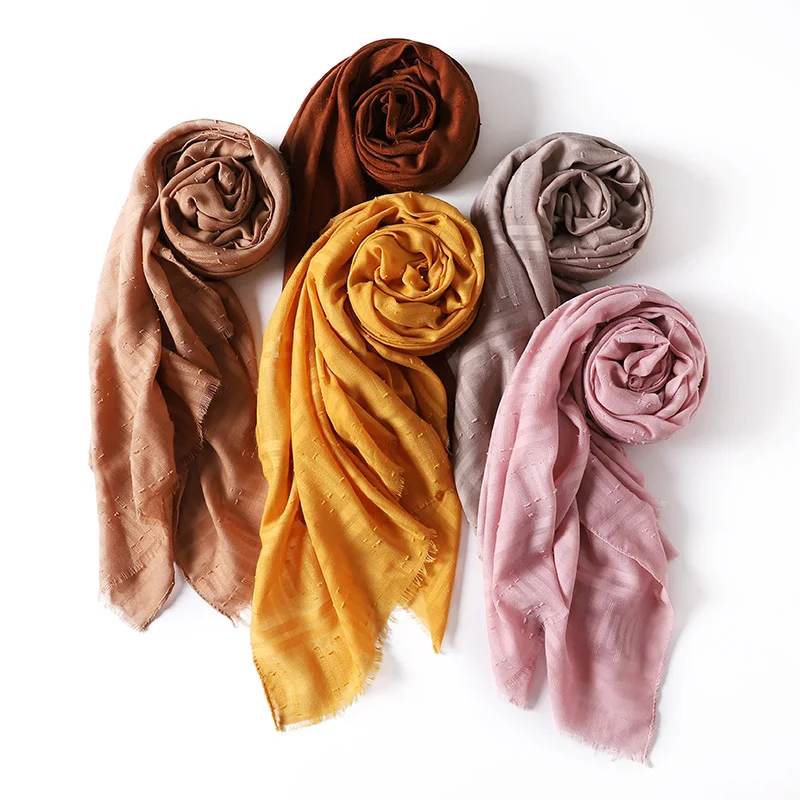 

2021 Polyester Scarf Fashion Soild Lady Shawls Autumn Winter Wraps Muslim Winter Scarves Hijabs Headband Femal