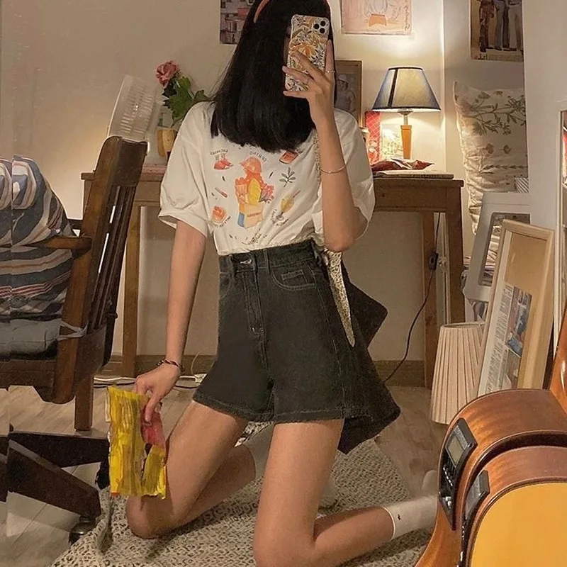 

Shorts Women Patchwork Lace Denim Short Trousers Womens Summer Korean Ins Loose Chic Sexy Bottoms Ladies Harajuku Stylish Casual