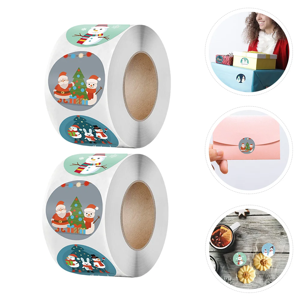 

2 рулона, рождественские наклейки для украшения