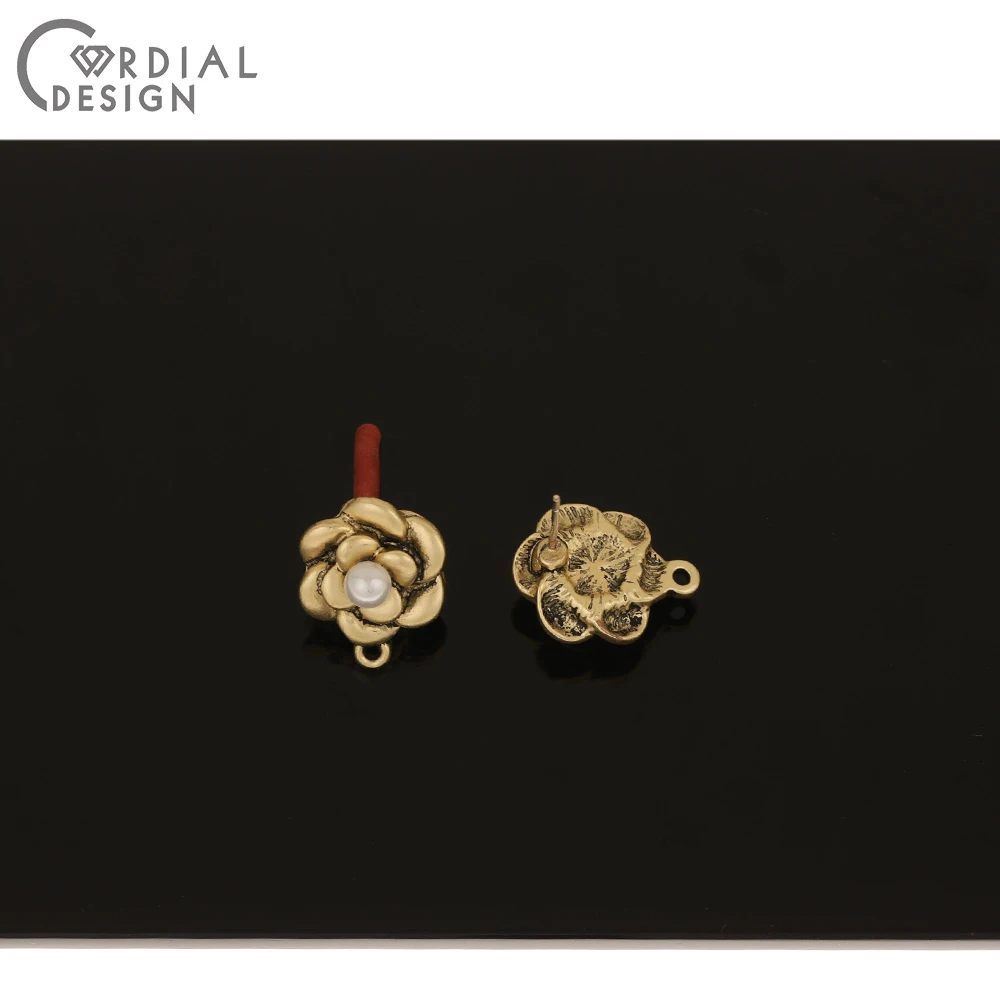 

Cordial Design 50Pcs 14*18MM Jewelry Accessories/Earring Stud/Antique Gold/Hand Made/Imitation Pearl/Jewelry Findings Components