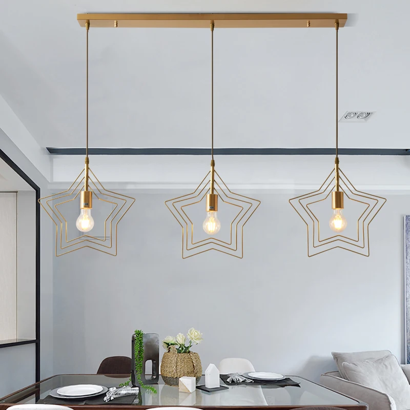 LukLoy LED подвесные светильники Золотая Звезда подвесной светильник для кухни